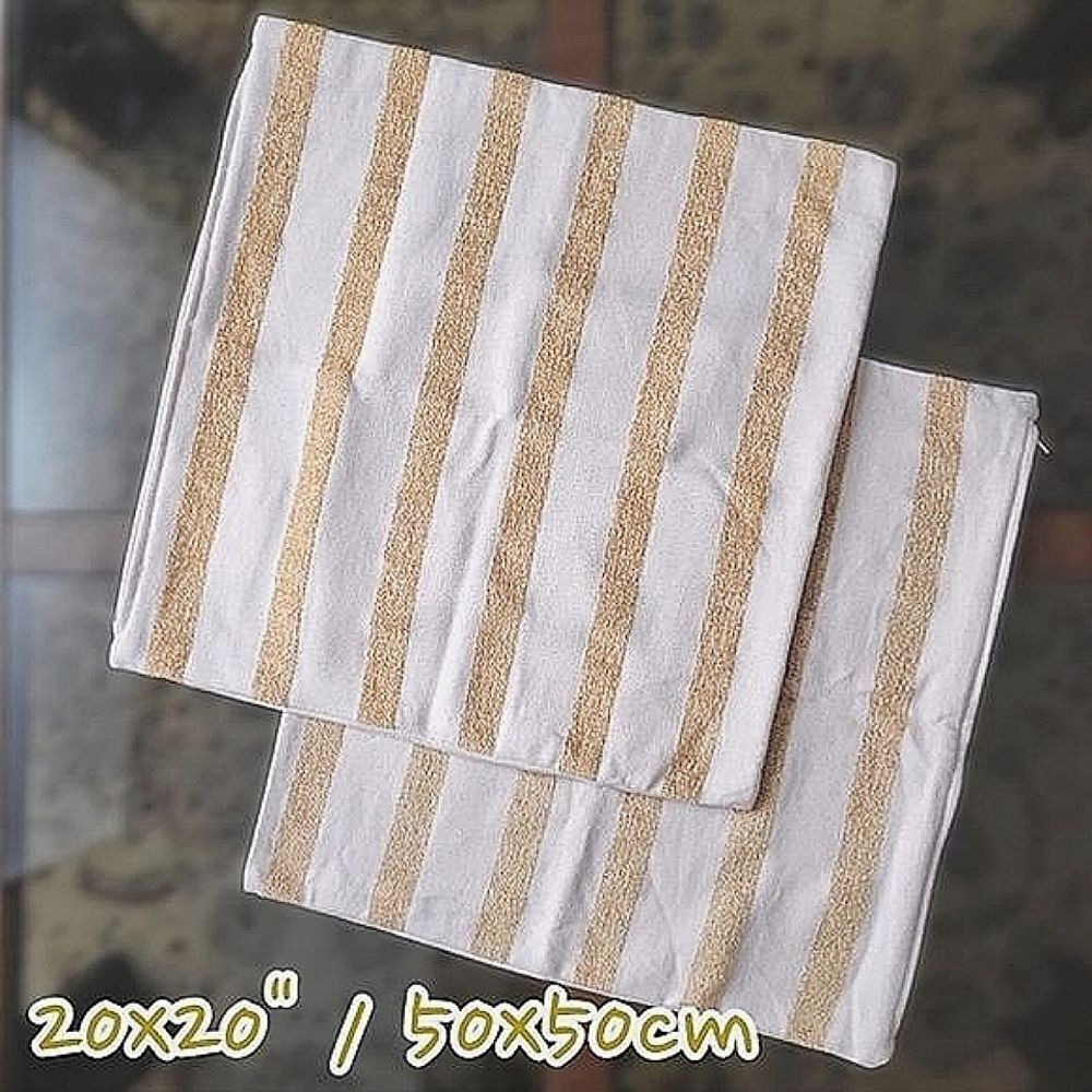 IKEA Knipparv woven striped square pillow cases